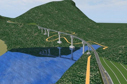 Cầu Móng Sến tại Km118-Km119, sau khi dự án hoàn thành.