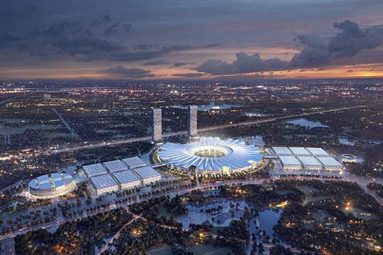 Phối cảnh kiến trúc Dự án Trung tâm Hội chợ Triển lãm Quốc gia - Quốc tế mới do Vingroup công bố.