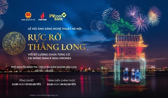Petrovietnam và PVcomBank đồng hành cùng Thành phố Hà Nội tổ chức trình diễn ánh sáng nghệ thuật 