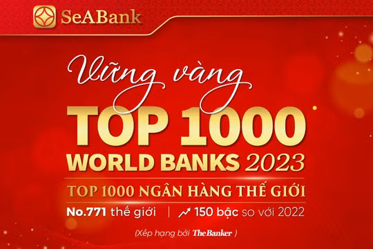 SeABank tăng 150 bậc trong bảng xếp hạng “Top 1000 Ngân hàng thế giới” 