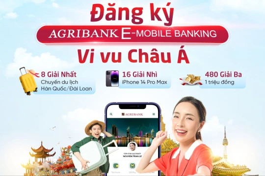 Đăng ký Agribank E-Mobile Banking: Cơ hội sở hữu iPhone 14 Pro Max và du lịch Châu Á miễn phí 