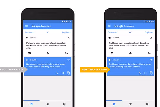  Trí thông minh nhân tạo sẽ dịch toàn bộ câu văn cùng một lúc, thay vì dịch từng đoạn như trước đây. 