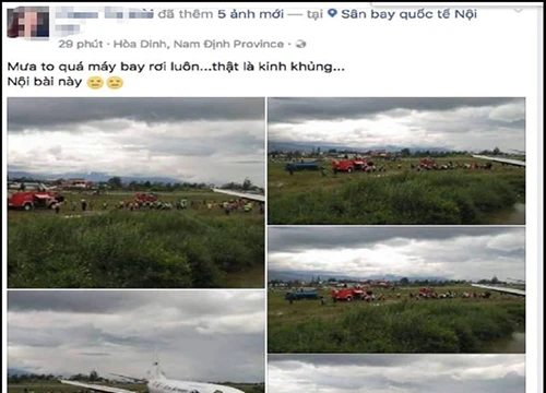 Hình ảnh máy bay rơi được đăng lên mạng xã hội.
