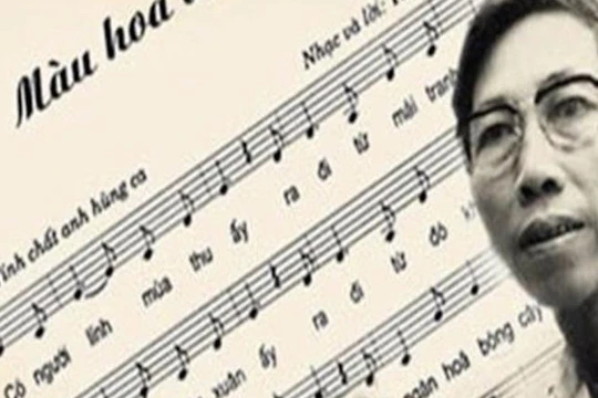 "Màu hoa đỏ" là ca khúc được sinh ra từ sự hợp tác của 2 người bạn cố hữu nhạc sĩ Thuận Yến và nhà thơ Nguyễn Đức Mậu. Ảnh: Internet.