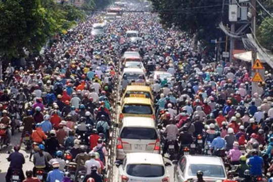 Hà Nội tiến tới cấm hoàn toàn xe máy vào năm 2030. Ảnh minh họa: VGP.