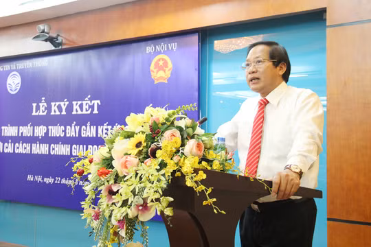 Bộ trưởng Trương Minh Tuấn phát biểu tại Lễ ký kết. Ảnh: Thảo Anh