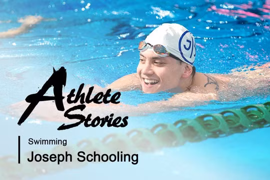 Cậu bé Vàng Schooling của đội tuyển bơi Singapore. Ảnh FBNV