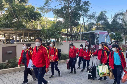 17 cầu thủ đội tuyển nữ VN có thể ra sân tại VCK Asian Cup nữ 2022. Ảnh VFF.