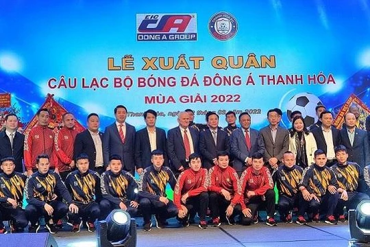 CLB bóng đá Đông Á Thanh Hoá phấn đấu đạt thành tích cao hơn năm 2021 (hạng 5). Ảnh QT.