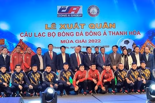 CLB bóng đá Đông Á Thanh Hoá phấn đấu đạt thành tích cao hơn năm 2021 (hạng 5). Ảnh QT.