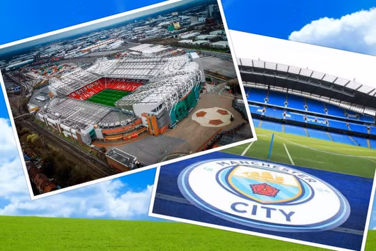 Manchester (Anh) có 2 đội bóng nổi tiếng MU và Man City. Ảnh AT