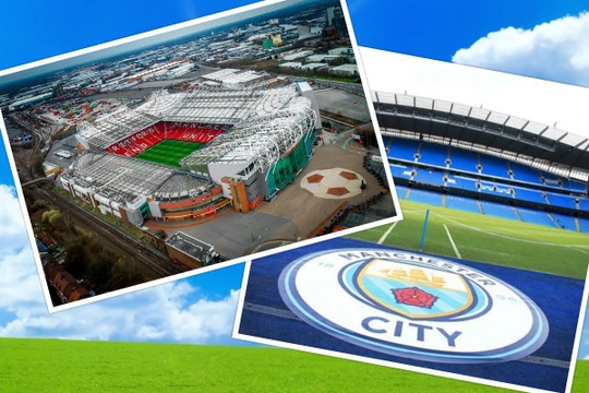 Manchester (Anh) có 2 đội bóng nổi tiếng MU và Man City. Ảnh AT