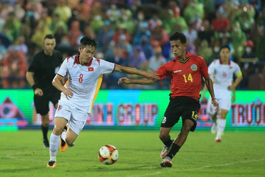 Chiến thắng 2-0 trước một đội yếu như U23 Timor Leste không làm người hâm mộ hài lòng. Ảnh VFF.