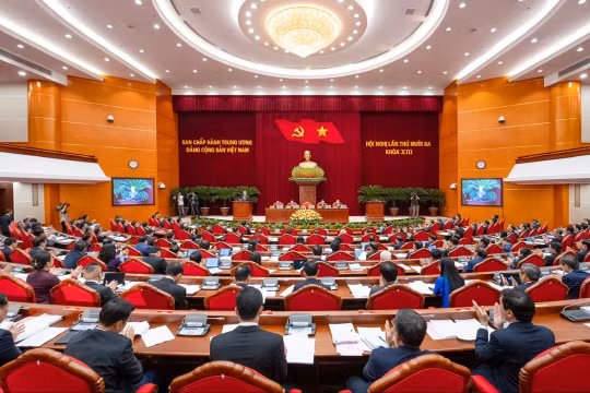 Quang cảnh phiên khai mạc Hội nghị lần thứ mười ba, Ban Chấp hành Trung ương Đảng khoá XIII. Ảnh: VGP 