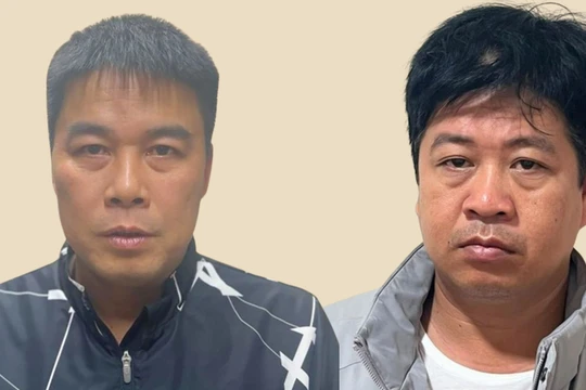 Hai bị can Nguyễn Văn Hậu và Đặng Trung Hoành.