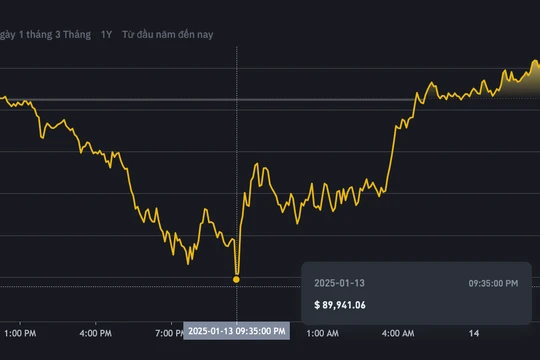 Giá vàng, Bitcoin 14/1: Bitcoin phục hồi mạnh mẽ sau khi lao dốc