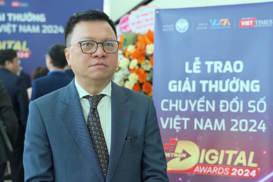 Ông Lê Quốc Minh, Uỷ viên Trung ương Đảng, Tổng biên tập Báo Nhân dân, Phó Trưởng ban Tuyên giáo Trung ương, Chủ tịch Hội Nhà báo Việt Nam. (Ảnh: Đình Huy)