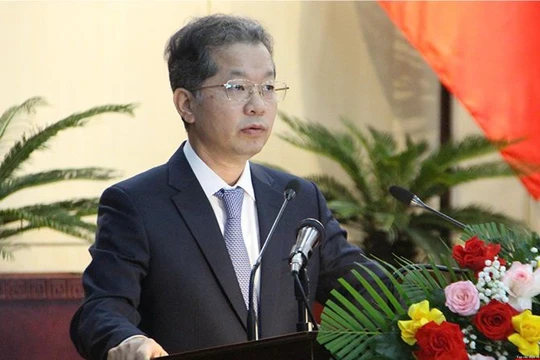 Ông Nguyễn Văn Quảng, Bí thư Thành uỷ Đà Nẵng phát biểu tại kỳ họp thứ 24, HĐND TP Đà Nẵng khóa X, nhiệm kỳ 2021–2026, diễn ra ngày 23/6.