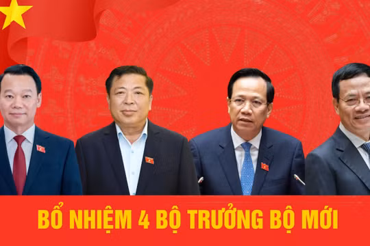 Quốc hội phê chuẩn bổ nhiệm bộ trưởng 4 bộ mới