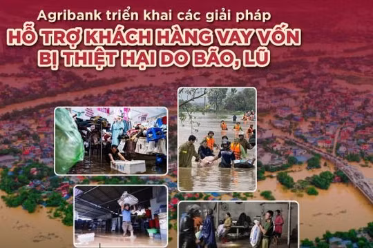 Agribank giảm tới 2%/năm lãi suất cho vay hỗ trợ khách hàng bị ảnh hưởng, thiệt hại do bão, lũ