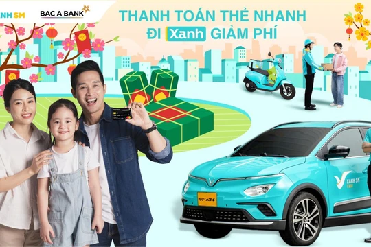 Giảm tới 30% khi đặt xanh SM cho chủ thẻ tín dụng Bac A Bank 
