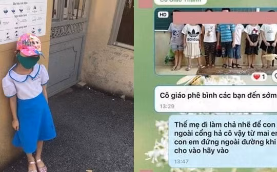 Phẫn nộ em học sinh lớp 1 bị cô giáo phê bình, đứng ở cổng trường giữa trời trưa nắng vì đi học sớm.