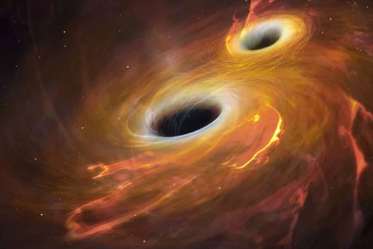  2 hố đen vũ trụ sáp nhập tạo ánh sáng mạnh gấp 1.000 tỷ lần mặt trời. Ảnh: Internet