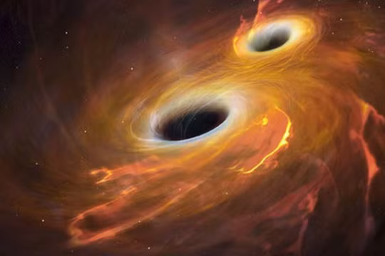  2 hố đen vũ trụ sáp nhập tạo ánh sáng mạnh gấp 1.000 tỷ lần mặt trời. Ảnh: Internet