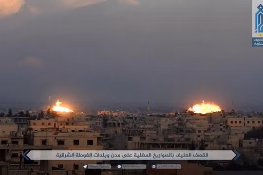 Không quân Nga, Syria không kích dữ dội chiến trường Đông Ghouta - ảnh minh họa trang Iba'a, cơ quan truyền thông Al-Qaeda Syria