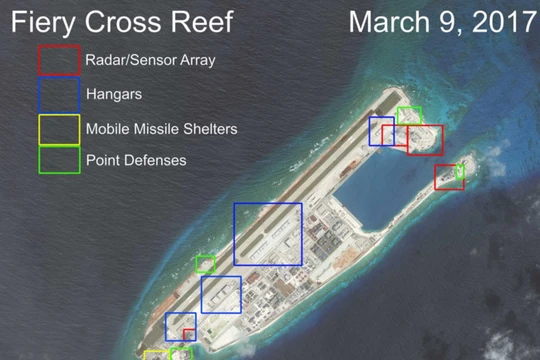 Trung Quốc bồi lấp Đá Chữ Thập 