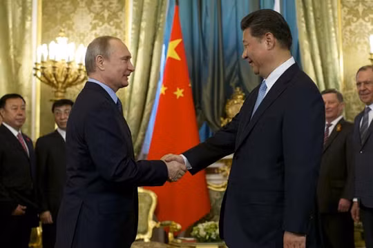 Ông Putin và ông Tập gặp gỡ tại điện Kremlin ở Mátxcơva hôm 8/5/2015
