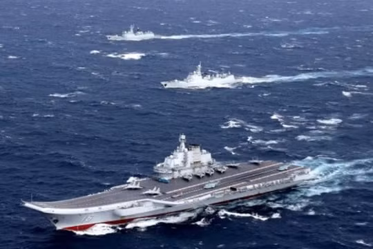 Biên đội tàu sân bay Liêu Ninh, Hải quân Trung Quốc. Ảnh: Reuters/Thời báo Tự do Đài Loan.