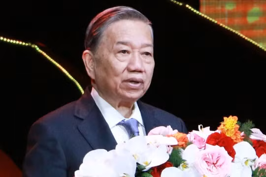 Tổng Bí thư Tô Lâm phát biểu tại Diễn đàn quốc gia về doanh nghiệp công nghệ số Việt Nam lần thứ VI. Ảnh: Đăng Khoa.