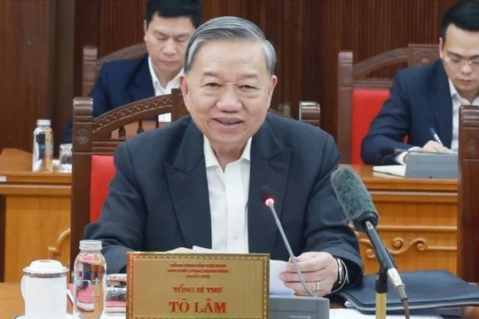 Tổng Bí thư Tô Lâm phát biểu chỉ đạo. (Ảnh: Thống Nhất/TTXVN).