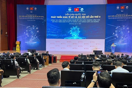 Diễn đàn Quốc gia Phát triển Kinh tế số và Xã hội số lần thứ 2, tổ chức tại tỉnh Bình Dương. Ảnh: Quang Anh.
