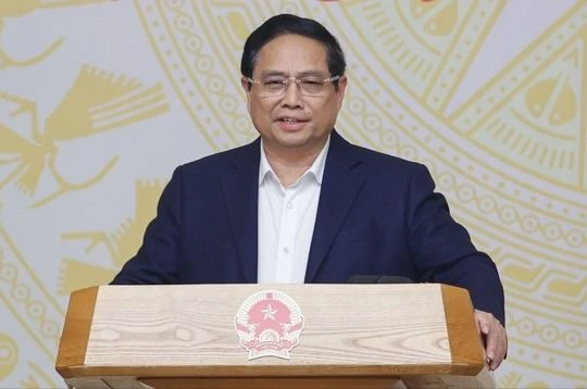 Thủ tướng Phạm Minh Chính phát biểu kết luận Hội nghị quán triệt, triển khai thi hành các luật, nghị quyết được thông qua tại Kỳ họp thứ 8 Quốc hội khoá XV - Ảnh: VGP/Nhật Bắc