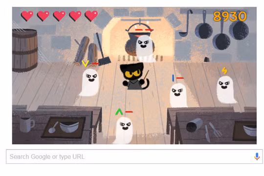 Trò chơi tiêu diệt ma quỷ đang được Google cung cấp trên dịch vụ tìm kiếm của mình.