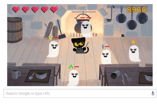 Trò chơi tiêu diệt ma quỷ đang được Google cung cấp trên dịch vụ tìm kiếm của mình.