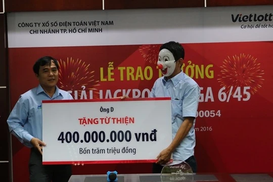 Người trúng vé số 56 tỷ đồng ở Bà Rịa–Vũng Tàu dành 1 tỷ đồng làm từ thiện.