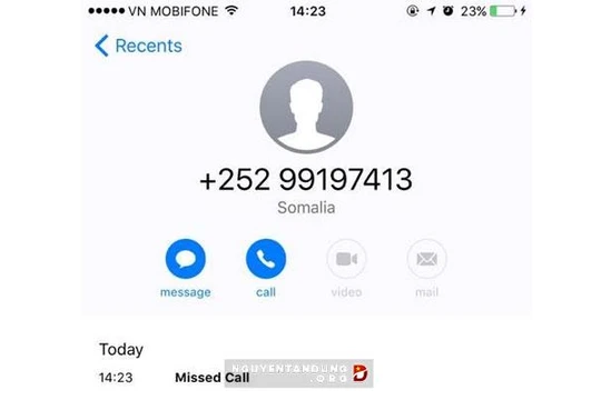 Gần đây, rất nhiều người nhận được các cuộc gọi từ Somali
