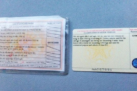 Ngày 31/12/2016, hoàn tất chuyển đổi giấy phép lái xe sang sử dụng vật liệu PET- (Ảnh minh họa).