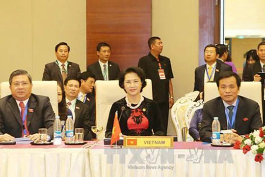 Chủ tịch Quốc hội Nguyễn Thị Kim Ngân dự Phiên họp Ban Chấp hành Đại hội đồng Liên nghị viện Hiệp hội các Quốc gia Đông Nam Á lần thứ 37 tại Myanmar (Ảnh: TTXVN).