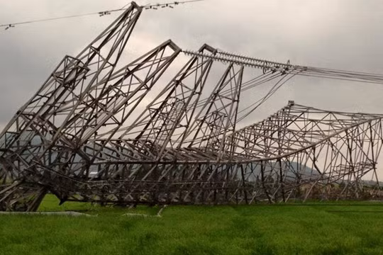 3 cột điện đổ dây chuyền.