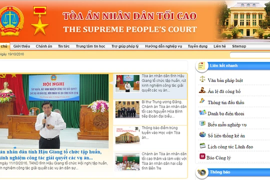 Trang tin điện tử về án lệ có địa chỉ: toaan.gov.vn.