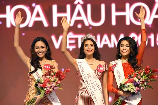 Top 3 Hoa hậu Hoàn vũ Việt Nam 2015. (Ảnh: BTC)