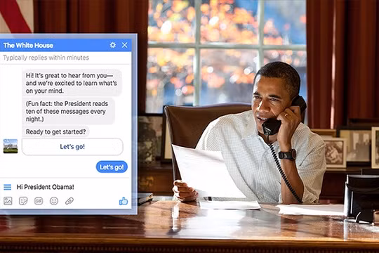 Mỗi ngày, ông Obama sẽ trả lời 10 tin nhắn Messenger được gửi đến từ người dân.