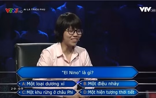 Nữ kỹ sư chơi 'Ai là triệu phú' nghĩ El Nino là tên hãng sữa