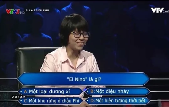 Nữ kỹ sư chơi 'Ai là triệu phú' nghĩ El Nino là tên hãng sữa