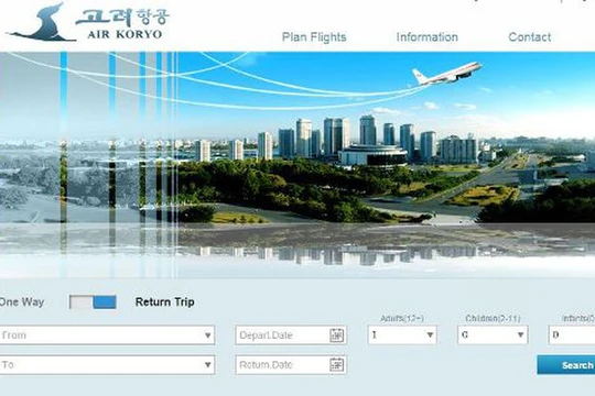 Trang đặt vé máy bay mang tên Air Koryo 