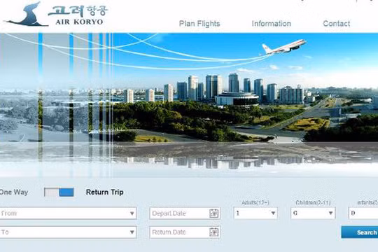Trang đặt vé máy bay mang tên Air Koryo 